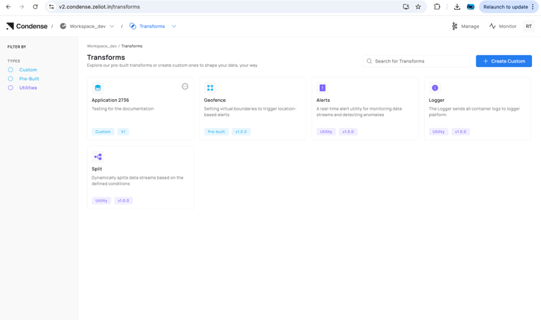 Applications | v2.4.0 | Condense Documentation